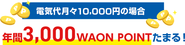 年間3,000ポイントたまる！