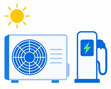 エアコンと電気自動車の充電器