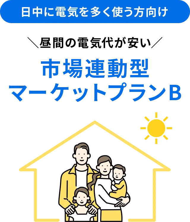 日中に電気を多く使う方向け 昼間の電気代が安い 市場連動型マーケットプランB