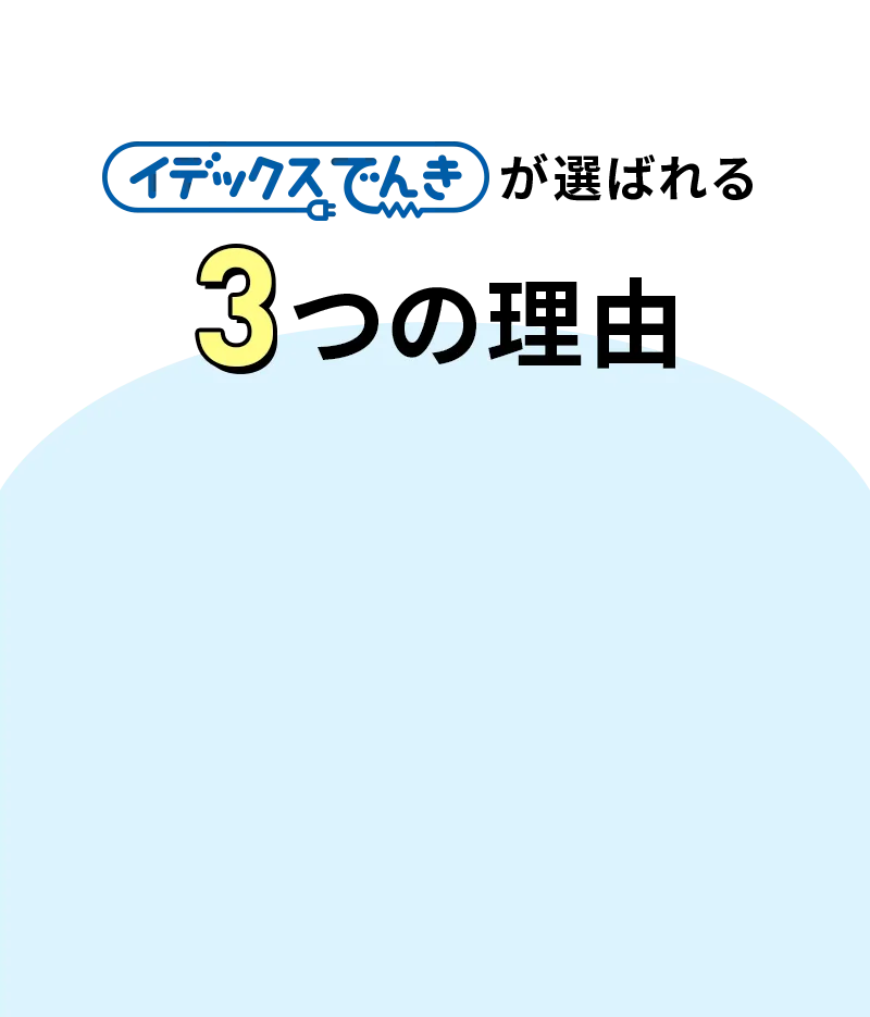 イデックスでんきが選ばれる3つの理由