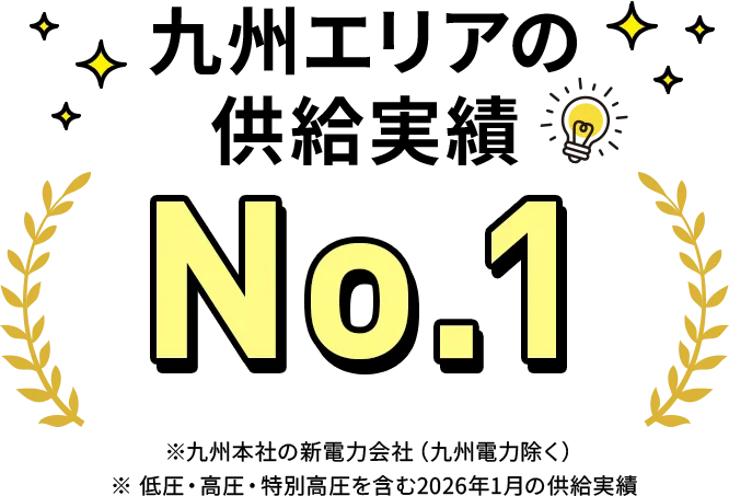 九州エリアの供給実績No.1