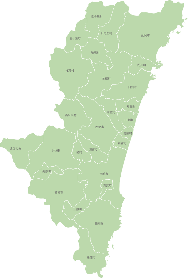宮崎県供給エリアマップ